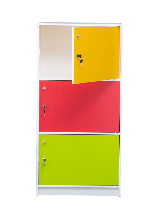 WT-EASYCARE 3-Tier Storage Cabinet With Doors For Home And Office Multicolour - Image 1