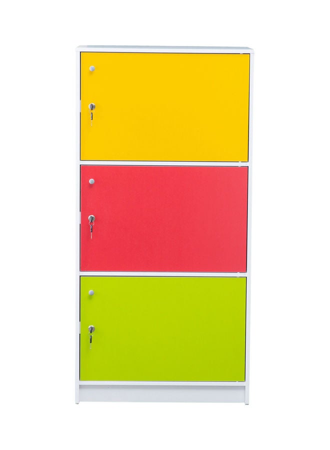 WT-EASYCARE 3-Tier Storage Cabinet With Doors For Home And Office Multicolour - Image 2