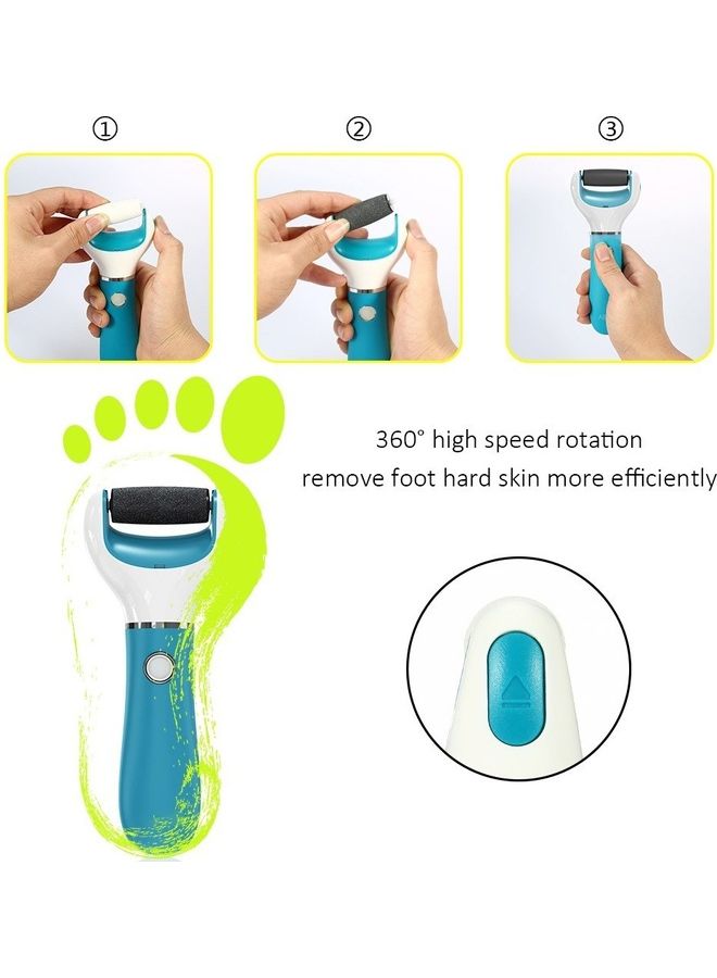 Electric Callus Remover Pedicure Tools Blue 22x10x4.5cm - Image 2