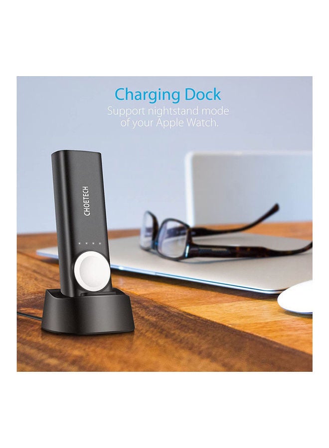 CHOETECH Portable Magnetic Power Bank with USB Charging Port For Apple Watch Black - Image 4