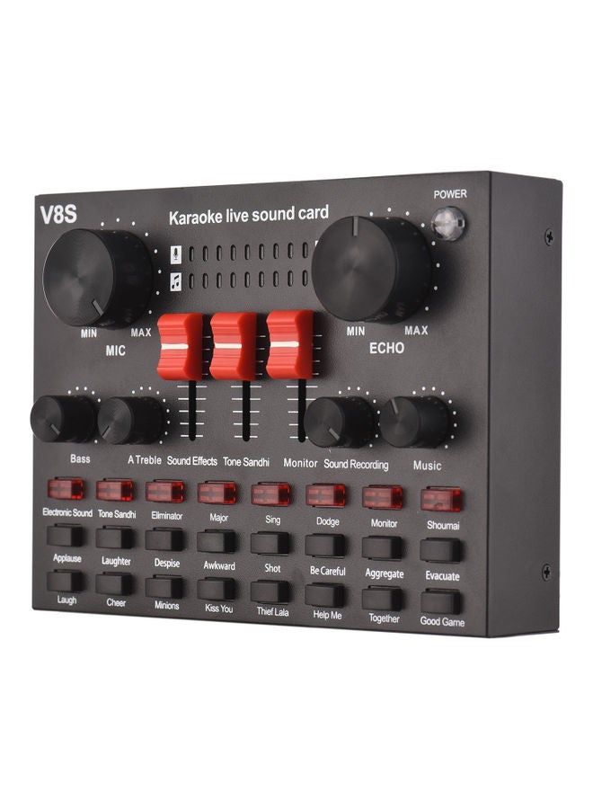Generic - V8S External Live Card Mini Sound Mixer Board V8S Black - Image 1