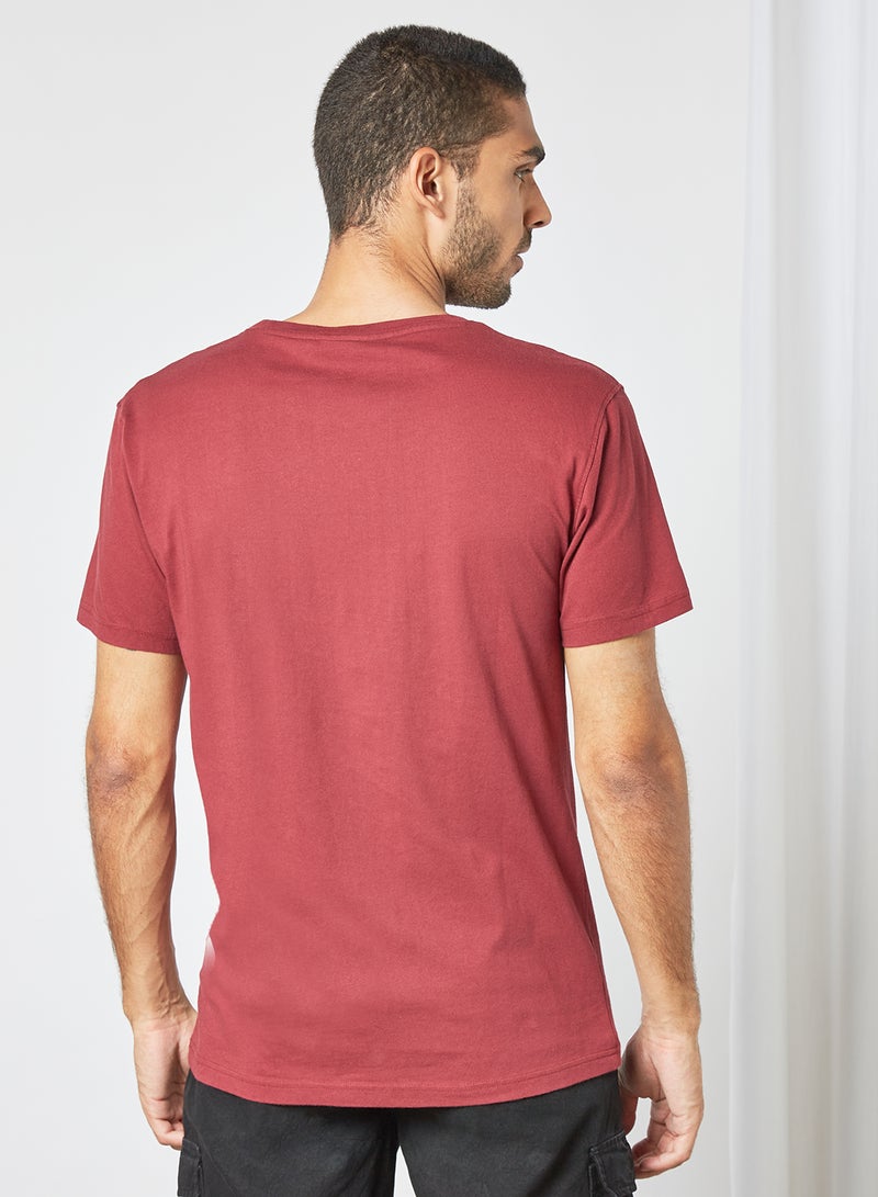 STATE 8 Slogan Print T-Shirt Dark Red  - Image 4