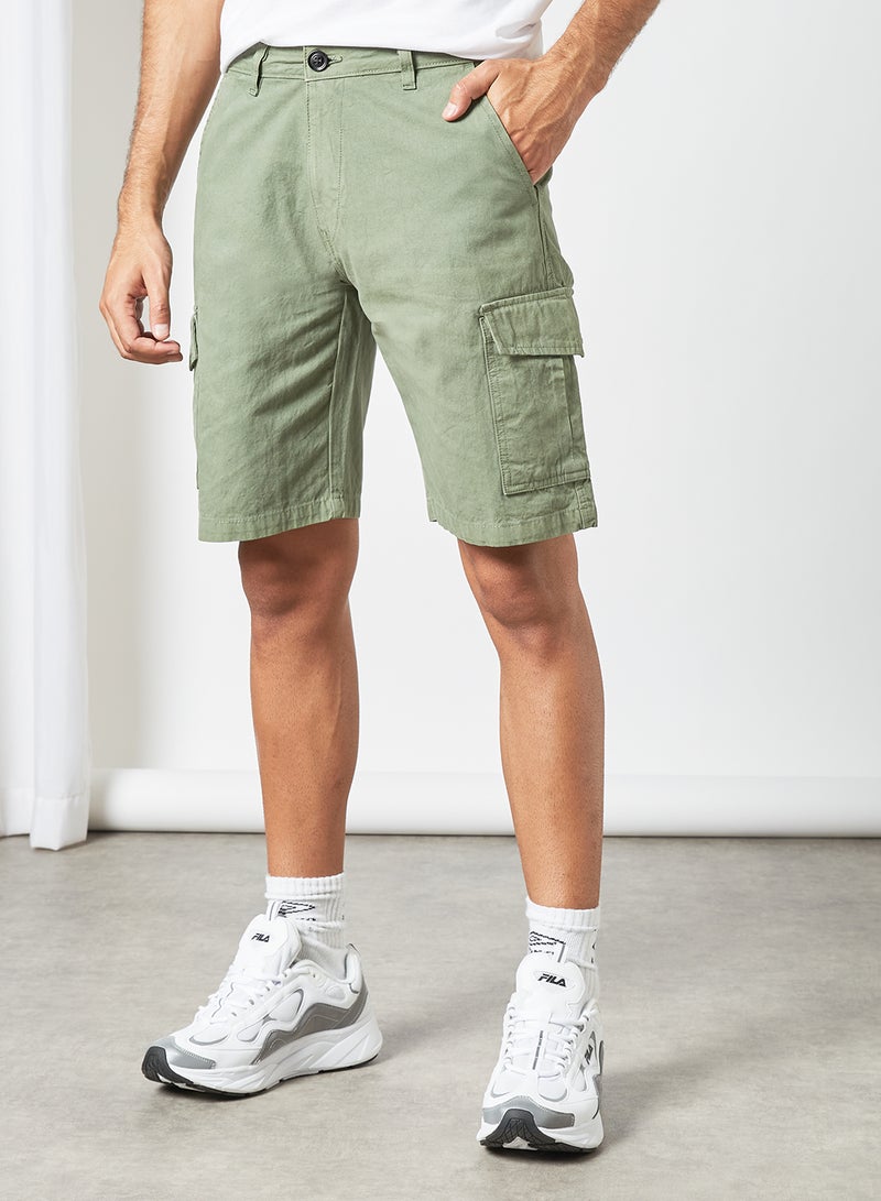 STATE 8 Casual Cargo Shorts Green  - Image 1
