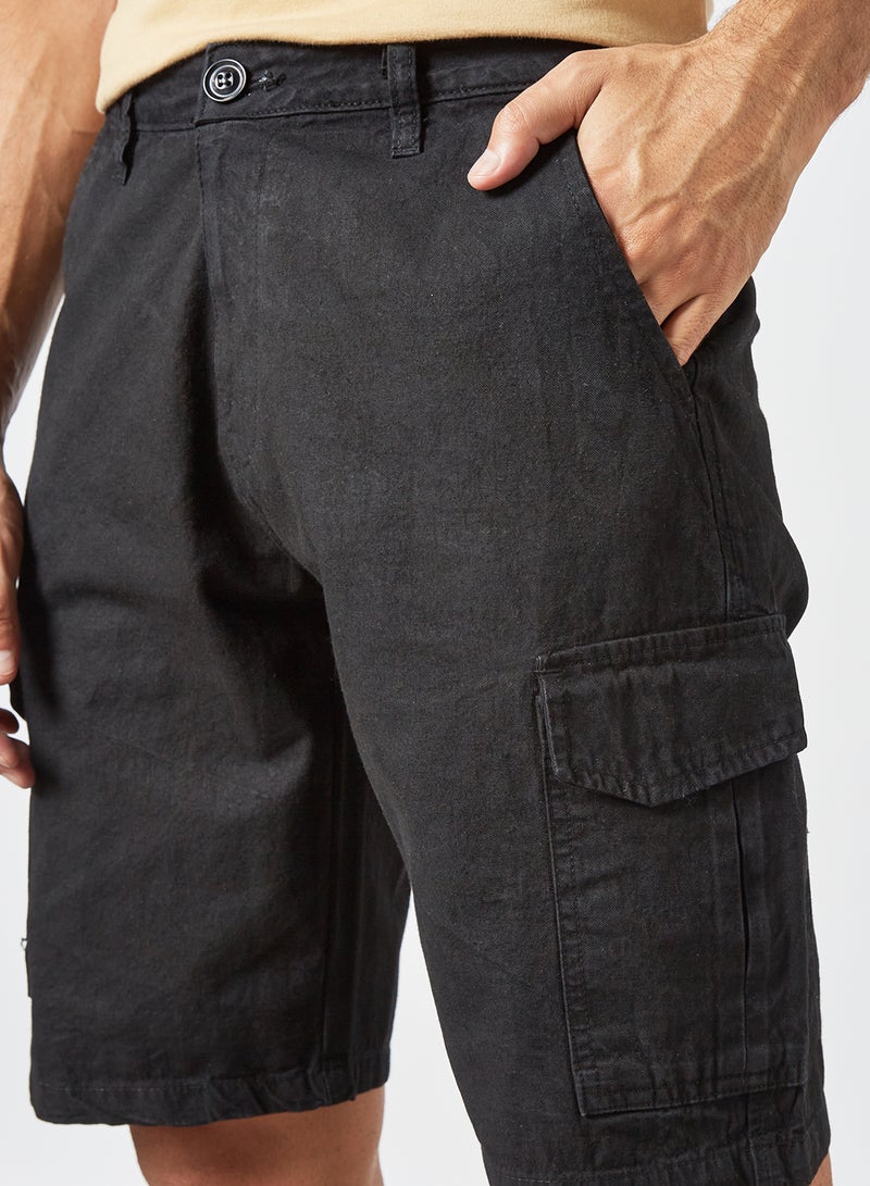 STATE 8 Casual Cargo Shorts Black  - Image 2