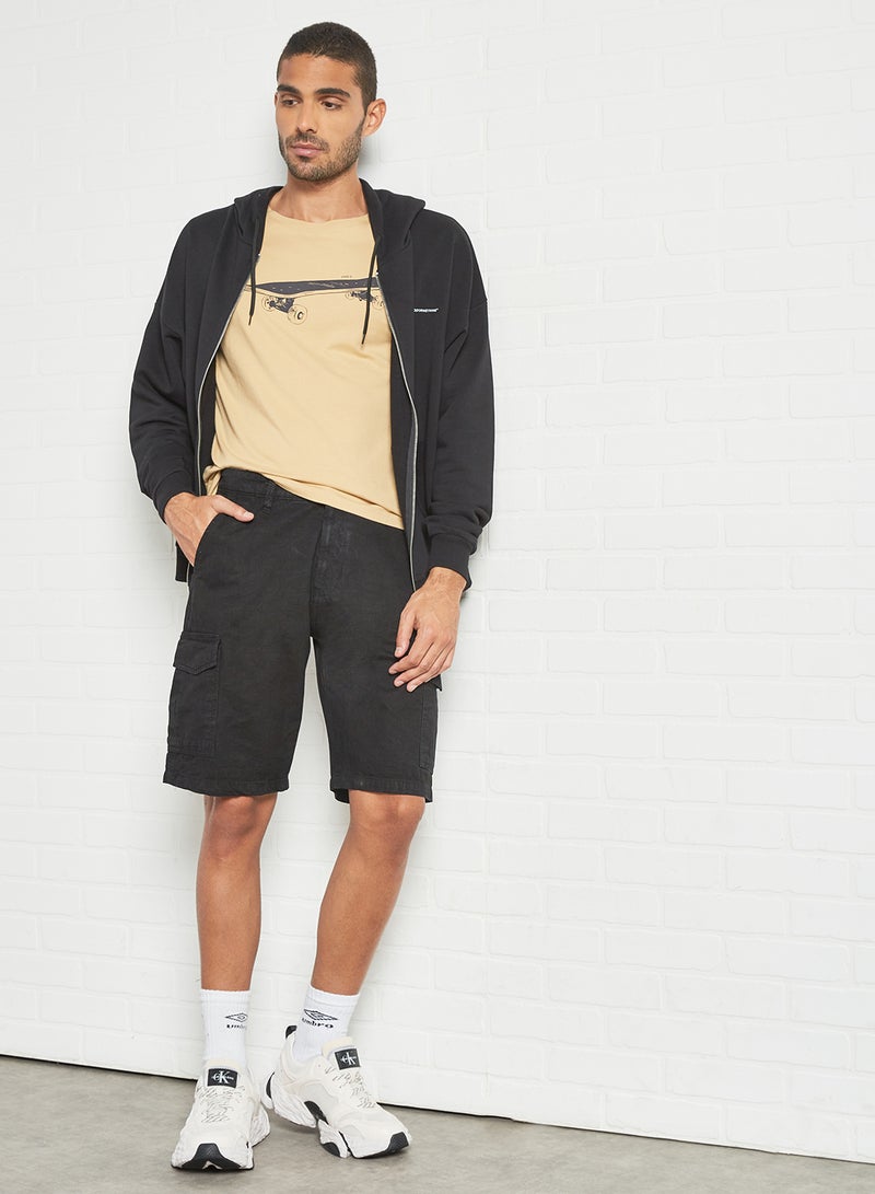 STATE 8 Casual Cargo Shorts Black  - Image 3