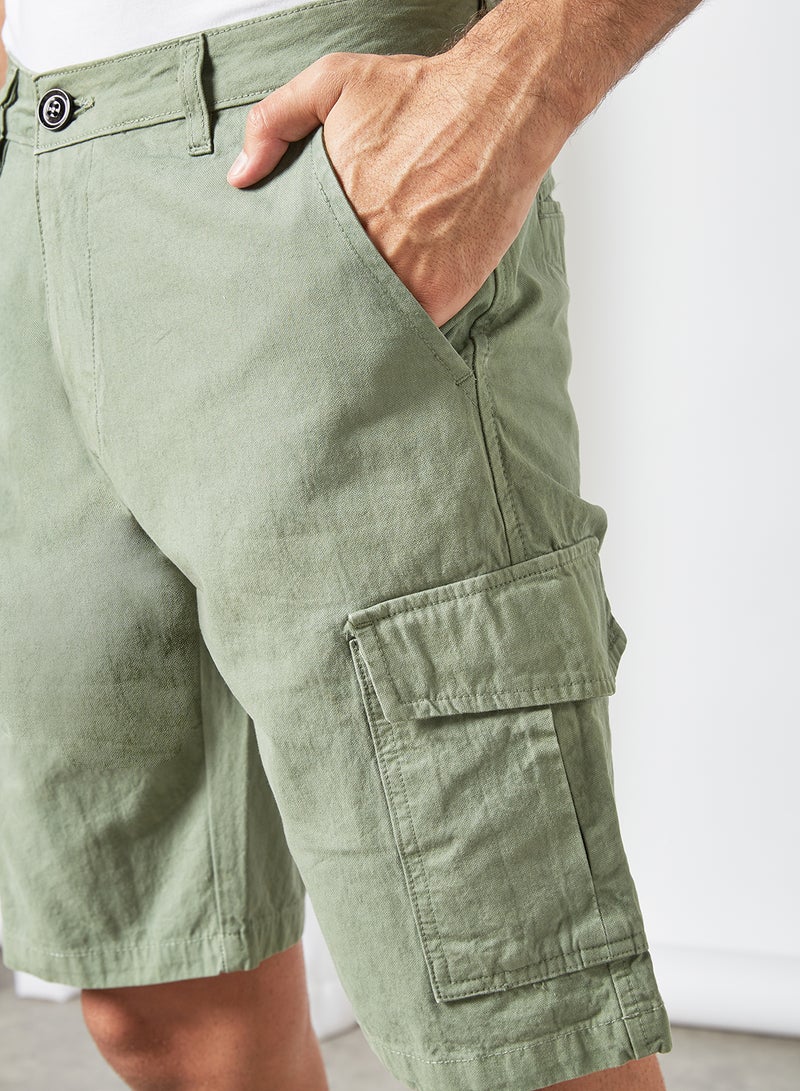 STATE 8 Casual Cargo Shorts Green  - Image 3