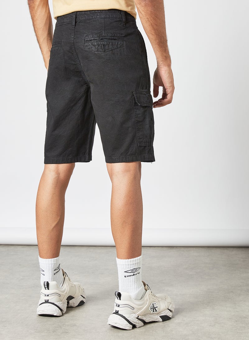 STATE 8 Casual Cargo Shorts Black  - Image 4