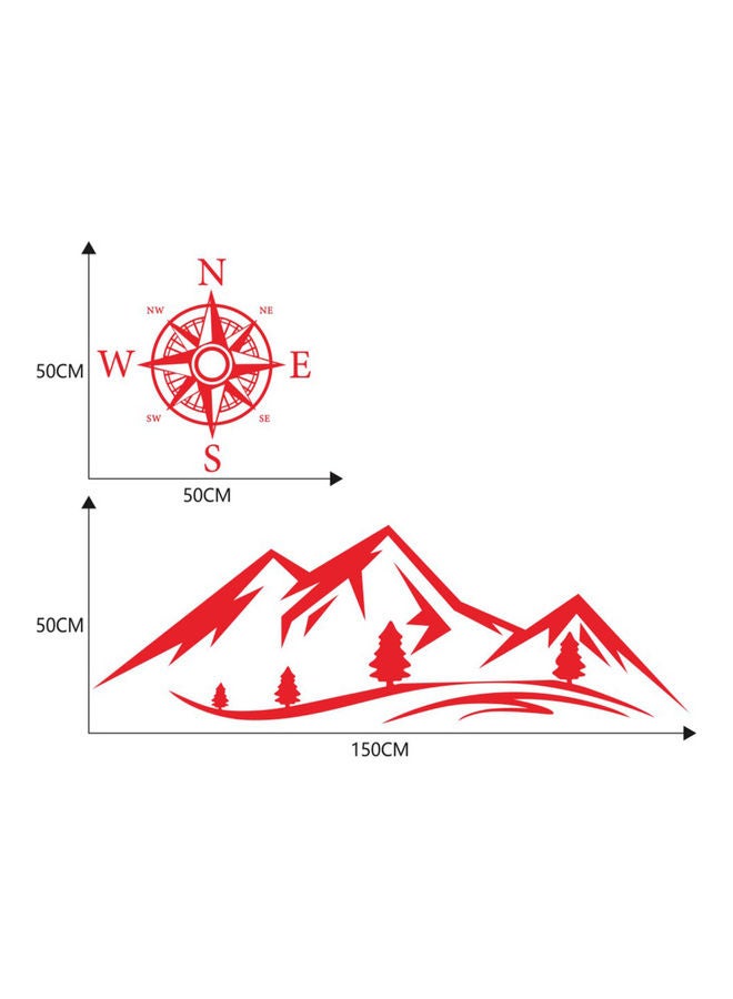 2-Piece Mountains NSWE Compass Navigate Style Car Sticker