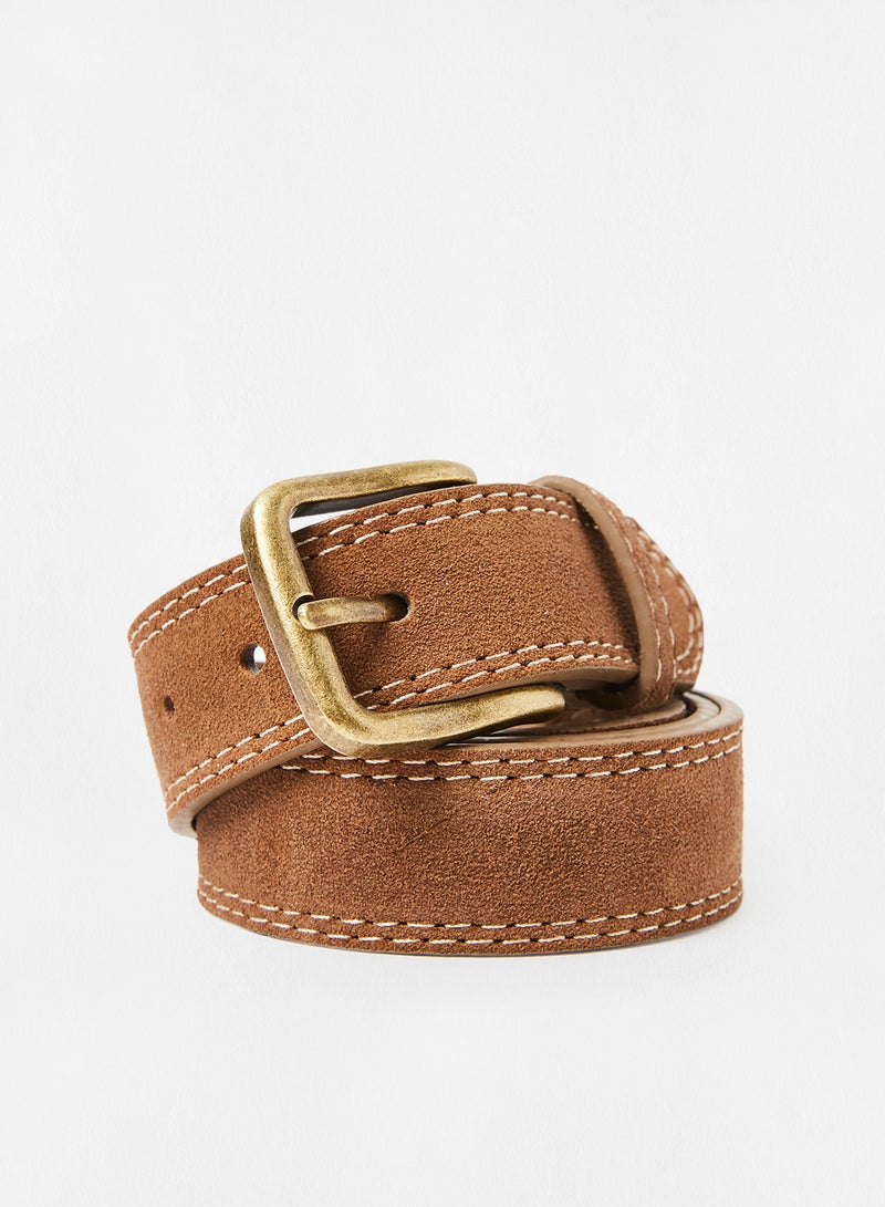 مانجو حزام من الجلد بني - Image 1