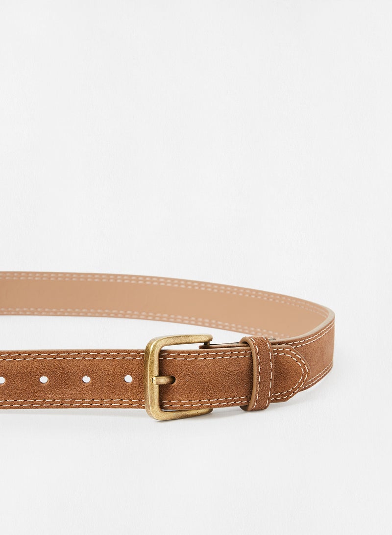 مانجو حزام من الجلد بني - Image 3