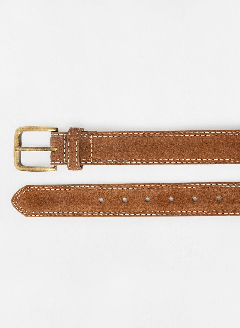 مانجو حزام من الجلد بني - Image 4