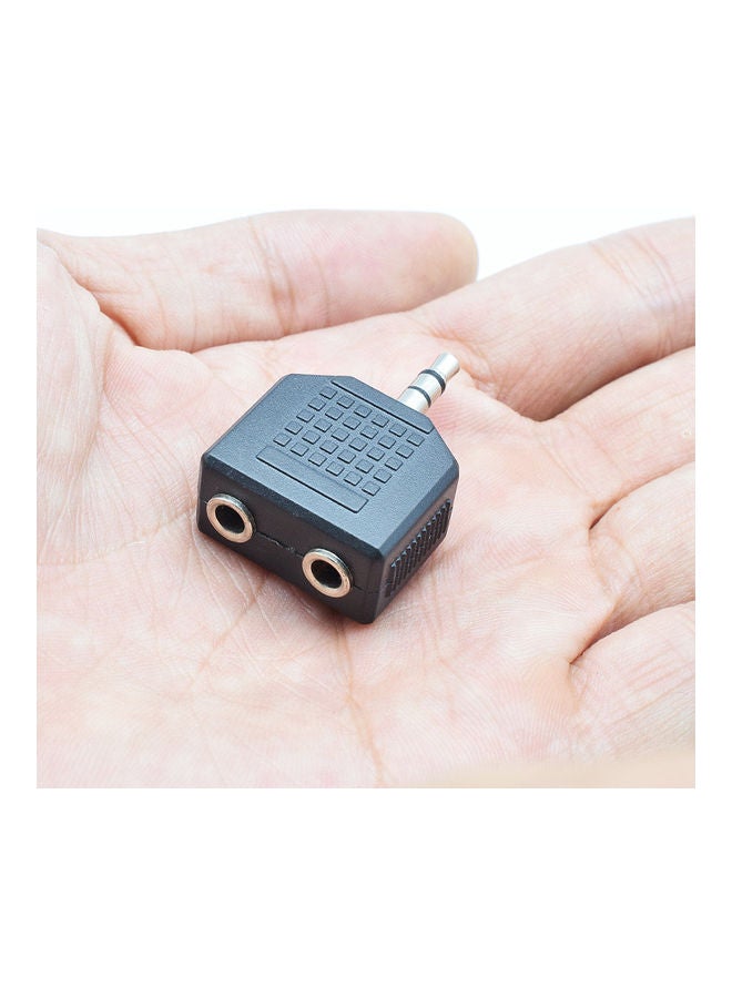 Marrkhor - Jack 1 To 2 Double Earphone Y Splitter Cable Cord Adapter Black - Image 1