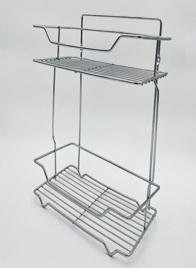 ALMUFARREJ 2-Tier Bathroom Rack Silver - Image 1