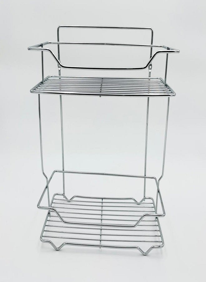 ALMUFARREJ 2-Tier Bathroom Rack Silver - Image 2