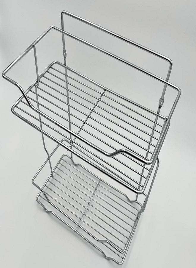 ALMUFARREJ 2-Tier Bathroom Rack Silver - Image 3