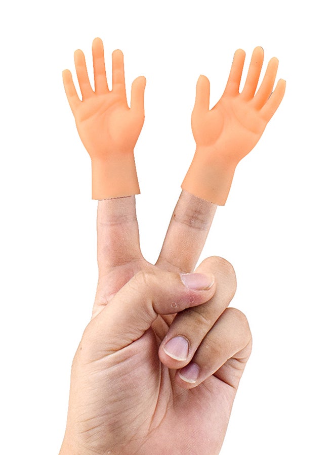 null - Tiny Hands Left & Right Hand Glow At Night Mini Finger Puppets Orange - Image 1