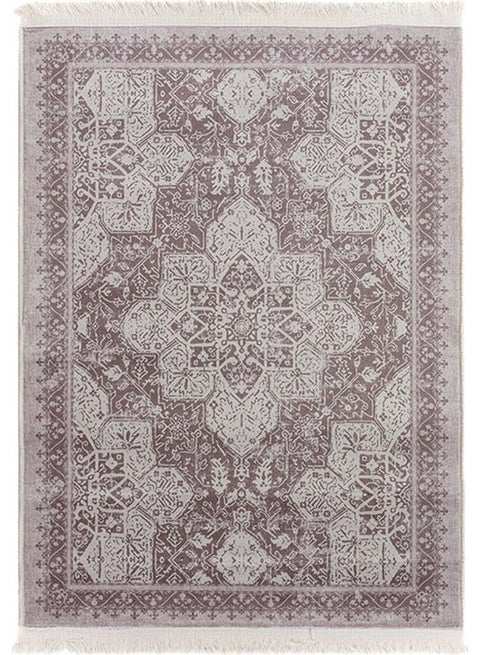 Rectangular Soft Touch Carpet Brown/White 120x80cm