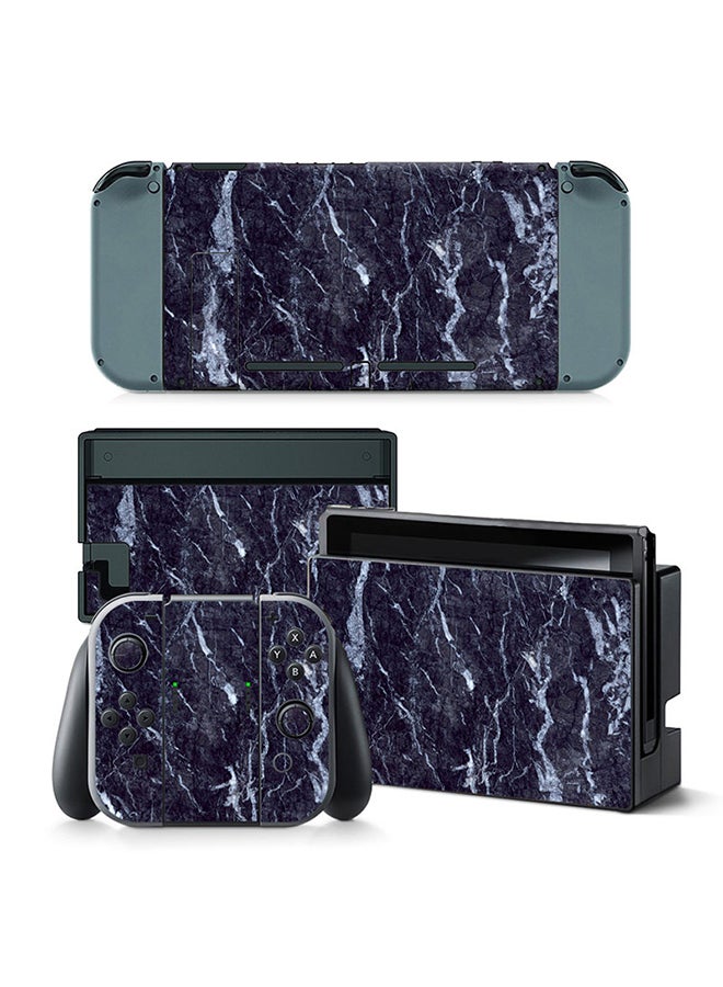 فينيل ديكال مجموعة ملصقات لجهاز الألعاب وذراع التحكّم لجهاز نينتندو سويتش بطبعة رخاميّة