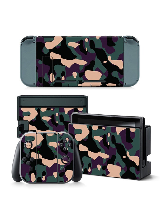 Vinyl Decal - Console and Controller Decal Sticker Set For Nintendo Switch Brown Camouflage - Image 1
