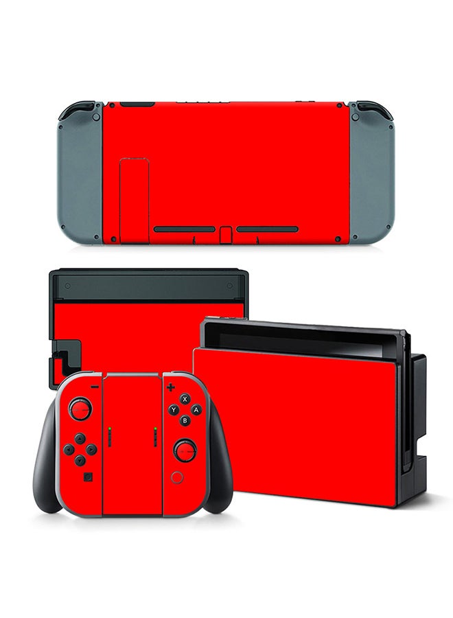 Vinyl Decal Console and Controller Decal Sticker Set For Nintendo Switch Red 