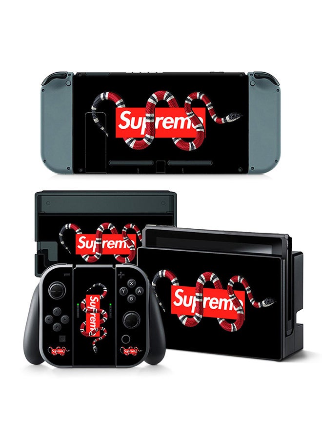 فينيل ديكال مجموعة ملصقات بطبعة كلمة "Supreme" لجهاز الألعاب نينتندو سويتش وذراع التحكّم