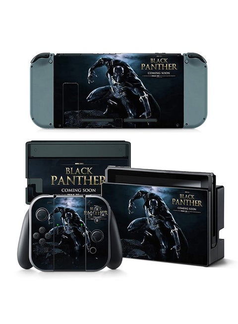 Console and Controller Decal Sticker Set For Nintendo Switch Black Panther