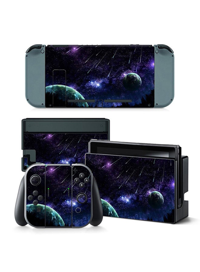 مجموعة ملصقات لجهاز الألعاب وذراع التحكّم لجهاز نينتندو سويتش بطبعة الفضاء