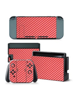Console and Controller Decal Sticker Set For Nintendo Switch Carbon Red