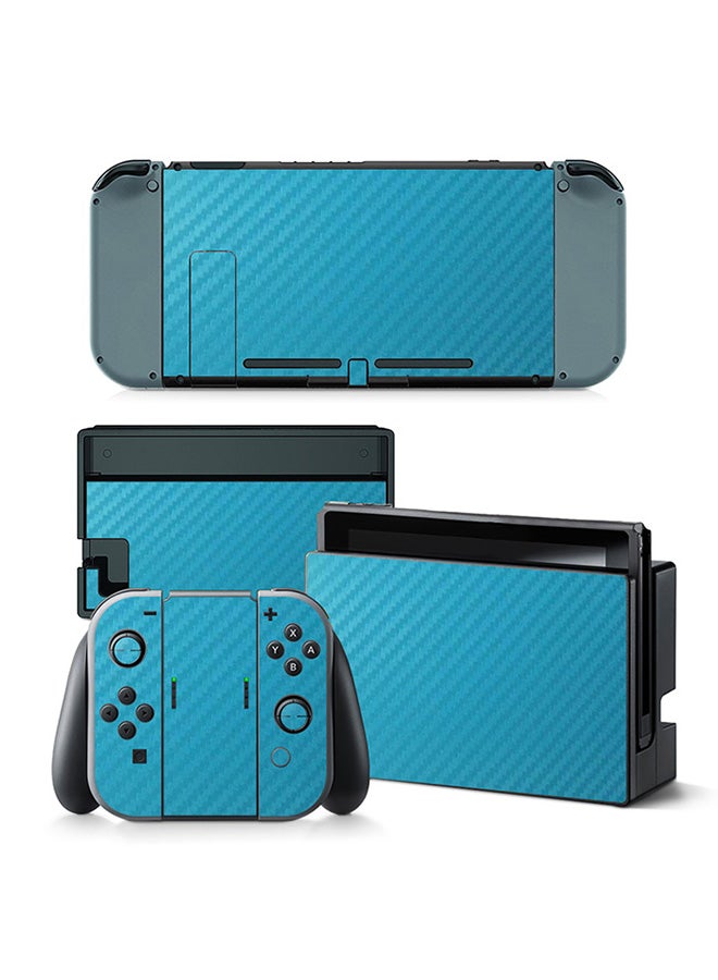 Vinyl Decal - Console and Controller Decal Sticker Set For Nintendo Switch Carbon Blue - Image 1