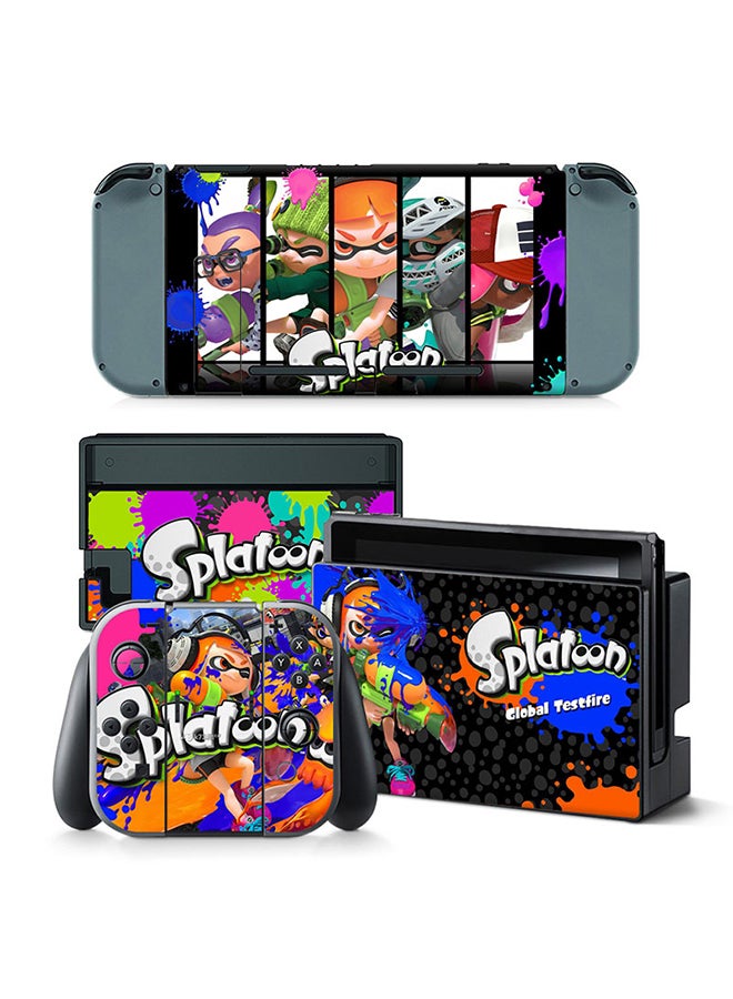 فينيل ديكال مجموعة ملصقات بطبعة من لعبة "Splatoon" لجهاز الألعاب نينتندو سويتش وذراع التحكّم 