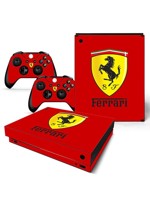 Console and Controller Decal Sticker Set For Xbox One X Ferrari
