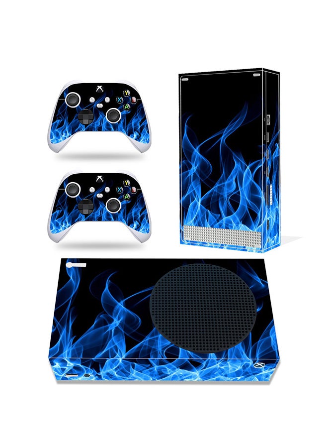 فينيل ديكال مجموعة ملصقات لاصقة لوحدة التحكم ووحدة التحكم لجهاز Xbox Series S Blue Fire