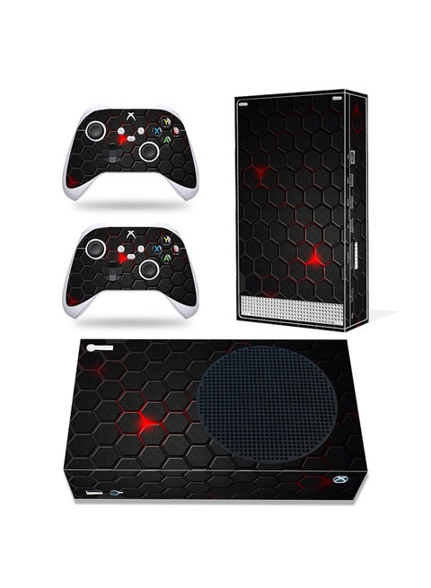 Console and Controller Decal Sticker Set For Xbox Series S LAVA Red Black
