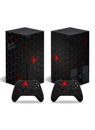 Console and Controller Decal Sticker Set For Xbox Series X Red Black - v1628674425/N49890995A_1