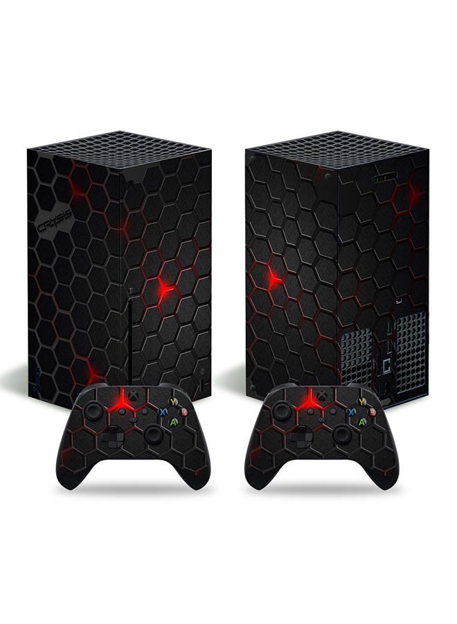Vinyl Decal - Console and Controller Decal Sticker Set For Xbox Series X Red Black - Image 1