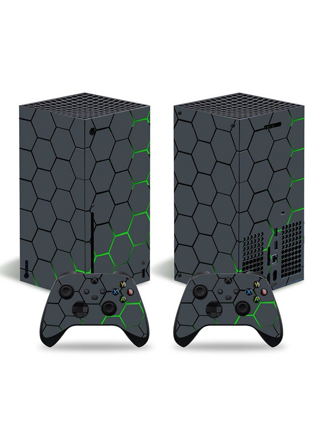 فينيل ديكال - مجموعة ملصقات وحدة التحكم ووحدة التحكم لجهاز Xbox Series X باللون الرمادي والأخضر - Image 1