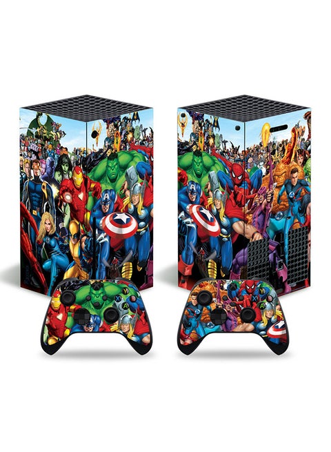 Console and Controller Decal Sticker Set For Xbox Series X Marvel Revengers