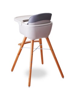 TEKNUM Premium Dual Height Wooden High Chair - Grey  - Image 2