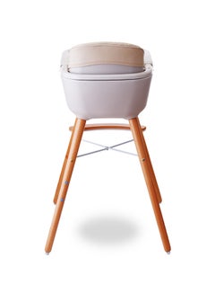 TEKNUM Premium Dual Height Wooden High Chair - Ivory  - Image 2