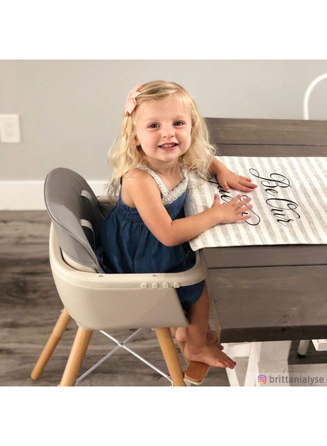 تيكنوم كرسي مرتفع بارتفاع مزدوج قابل للتعديل بتصميم حديث وأرجل خشبية - رمادي - Image 5