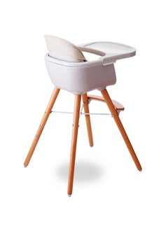 TEKNUM Premium Dual Height Wooden High Chair - Ivory  - Image 4