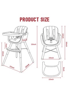 Premium Dual Height Wooden High Chair - Ivory - v1628674829/N47986965A_7