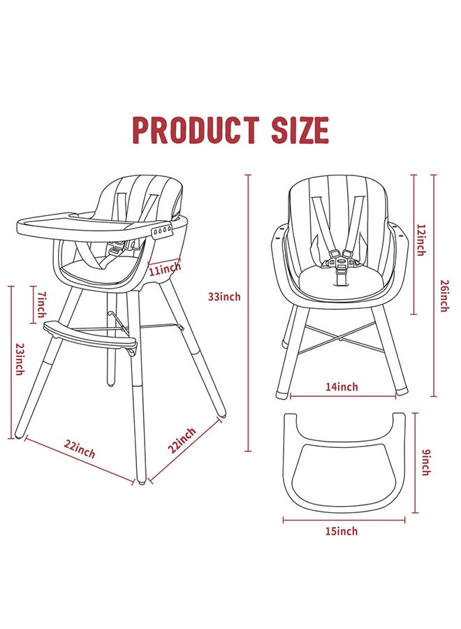 Premium Dual Height Wooden High Chair - Ivory - v1628674829/N47986965A_7