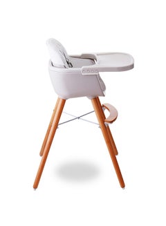 TEKNUM Premium Dual Height Wooden High Chair - White  - Image 2