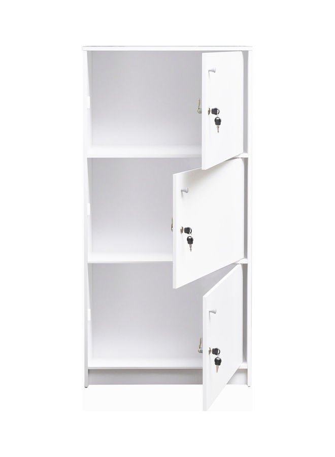 3-Tier Storage Cabinet With Doors For Home and Office White