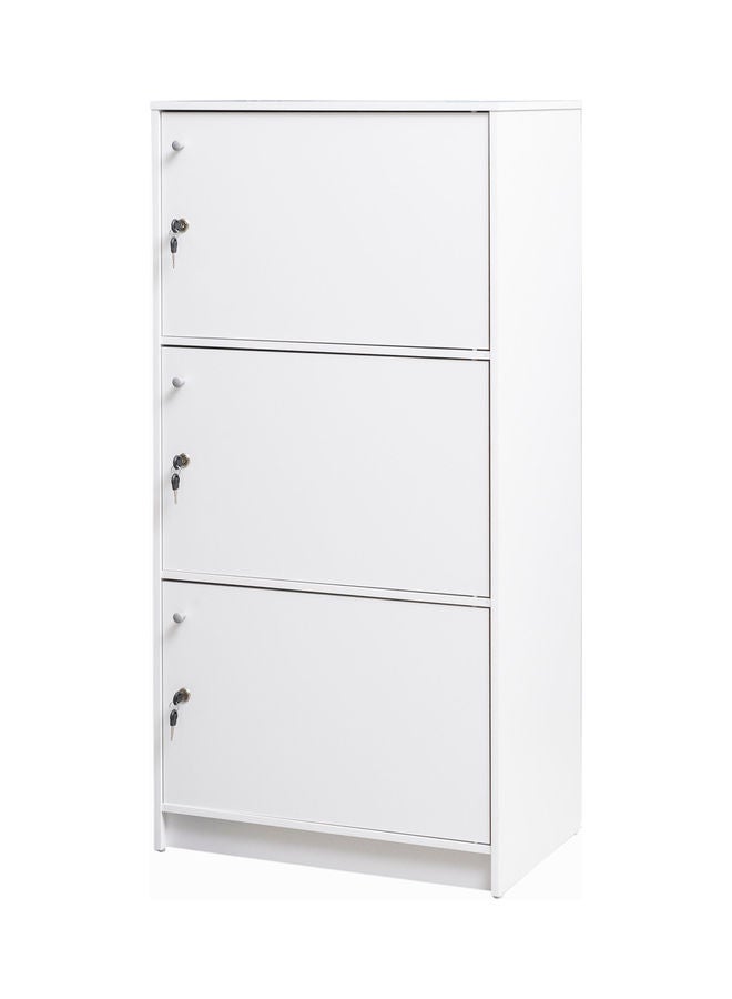 3-Tier Storage Cabinet With Doors For Home and Office White