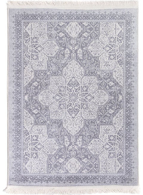Rectangular Soft Touch Carpet Blue/Grey 120x80cm