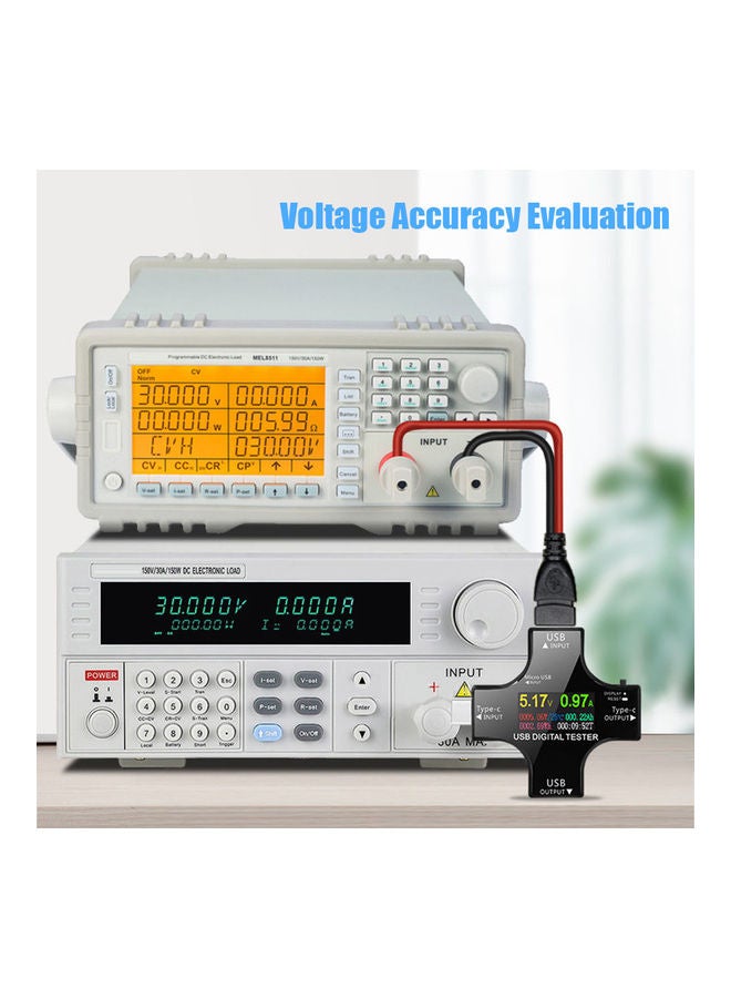 2 in 1 USB Tester with Digital Display and Connector Black  - Image 4