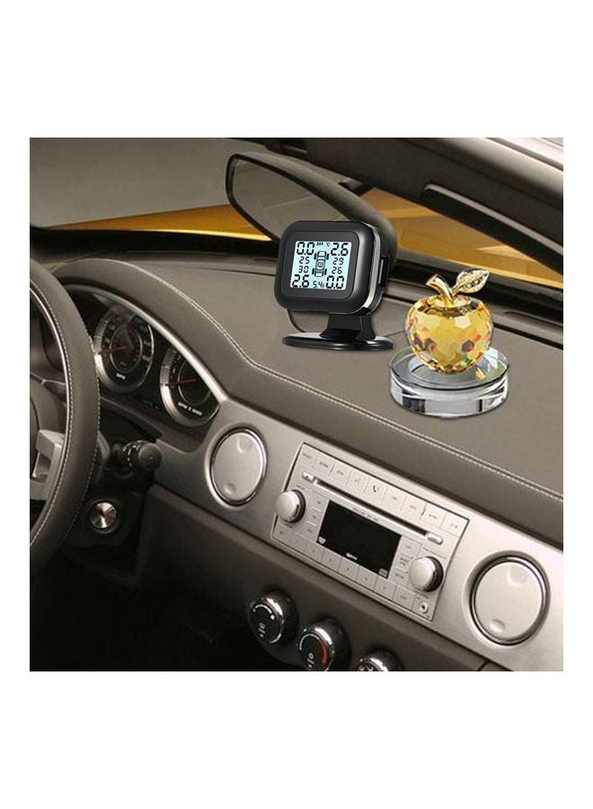 Tire Pressure Monitoring System Wireless Real-time LCD Display 4 External Sensor Alarm Function