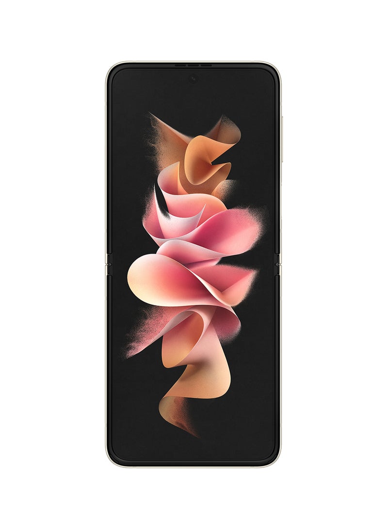 سامسونج هاتف جالاكسي Z فليب 3 بشريحة واحدة وذاكرة رام 8 جيجابايت وذاكرة داخلية 128 جيجابايت ويدعم تقنية 5G بلون كريمي - إصدار الشرق الأوسط - Image 3